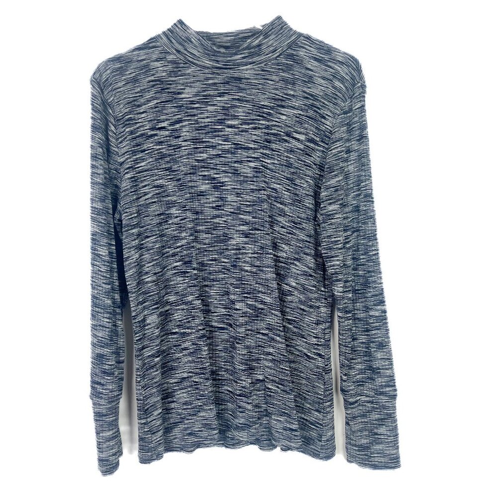 NWOT Stitch Fix Market & Spruce Ribbed Space Dye Mock Neck Top Navy Size XL NEW